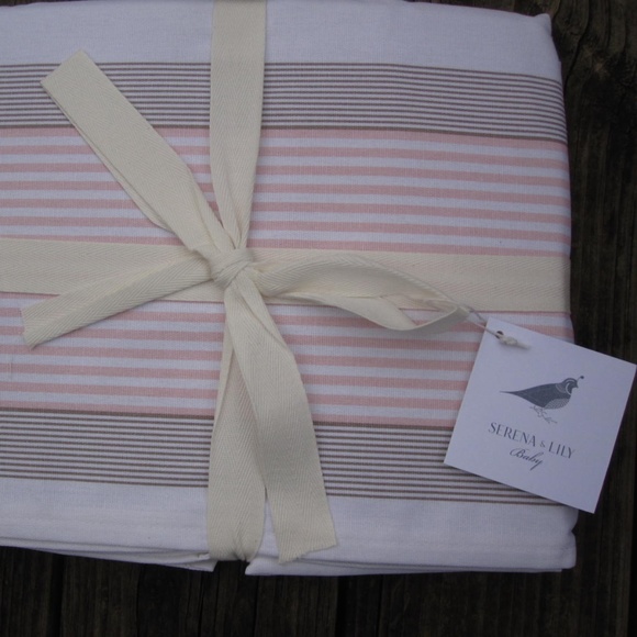 Serena Lily Bedding Serena Lily Yacht Stripe Crib Skirt Coral